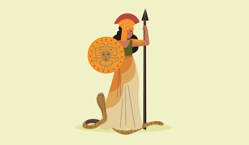 illustration couleur athena grèce antique